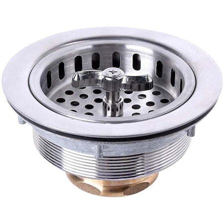 Thrifco Plumbing 3-1/2 Inch Twist Tight Kitchen Sink Strainer Assembly 4400411